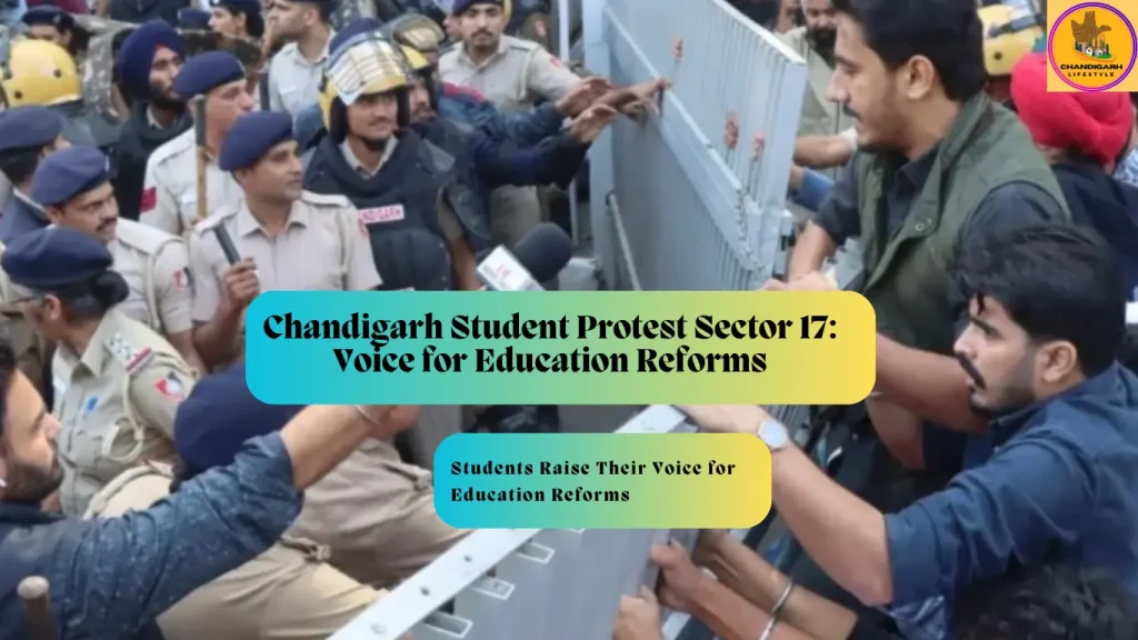 Chandigarh student protest, Chandigarh protest Sector 17, Sector 17 Plaza protest, student protest Chandigarh, Chandigarh students protest, education reform protest, exam paper leak protest, Sonam Wangchuk protest, student rights India, Chandigarh news, Sector 17 Chandigarh news, education system India
